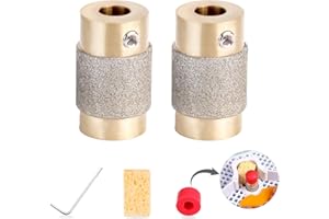 BUENOARTE 2 PCS X 3/4 Inch Brass Core Grinder Bits for Stained Glass Grinder - Diamond Grinding Drill Bit Head Tools Set for Stained Glass Supplies