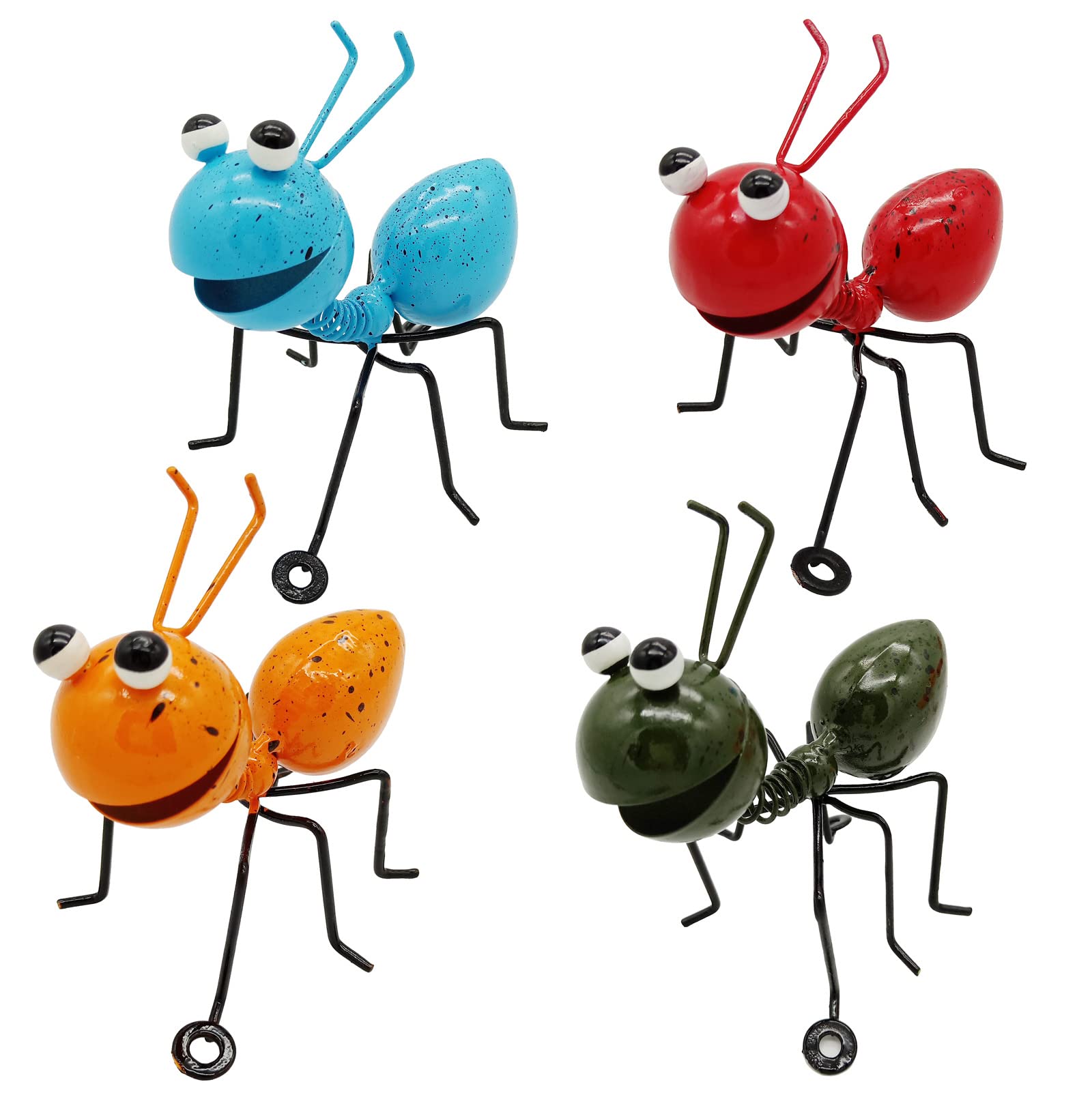 HNBTX Metal Ant,4 Pack Garden Metal Ant Ornaments Garden Wall Decorations Art Metals Sculpture Ants Fence Ornaments Outdoor for Gardens and Indoor Ornament
