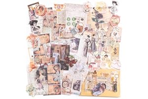 Alideco 100pcs Vintage Scrapbook Supplies Pack for Art Journaling Bullet Junk Journal Planners DIY Paper Stickers Craft Kits Notebook Collage Album Aesthetic Cottageco (rimusiyuan)