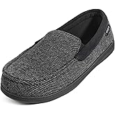 ULTRAIDEAS Men's Moc-Toe Slippers Loafer House Shoes Indoor Outdoor Memory Foam with Breathable&Warm Knit Upper