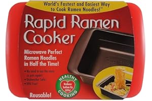 RAPID BRANDS Rapid Ramen Cooker - Microwave Ramen in 3 Minutes - BPA Free and Dishwasher Safe (Red, 1-pack)