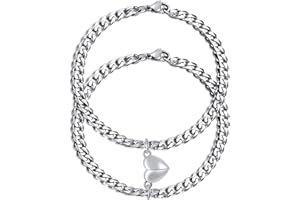 TempBeau Bracelet for Couple - Personalized ID Custom Engraving Bracelet, Braided Rope His and Her Bangle, Adjustable Friendship Bracelets for Sister BF GF, Pinky Promise Couple Bracelets Gifts