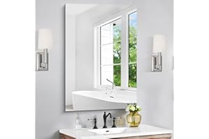 CILIBER Frameless Mirror, 24x36 Inch Bathroom Mirror for Wall, Rectangle Bathroom Vanity Mirrors with Polished Edge, Hangs Horizontally or Vertically for Bathroom, Bedroom and Living Room