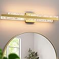 HAHZT Modern Bathroom Vanity Light: Brushed Gold 32 inch 28W Dimmable LED Bath Bar Light Fixtures Over Mirror - Wall Sconce Picture Lights for Paintings Cabinets Bedroom 3000k