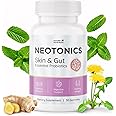 Neotonics Skin and Gut Gummies - 100% Natural Probiotic Gummies, Chewable Probiotics for Digestive Health & Skin Health, Daily Probiotics for Women & Men - Apple Flavor, 30 Gummies, 1 Month Supply