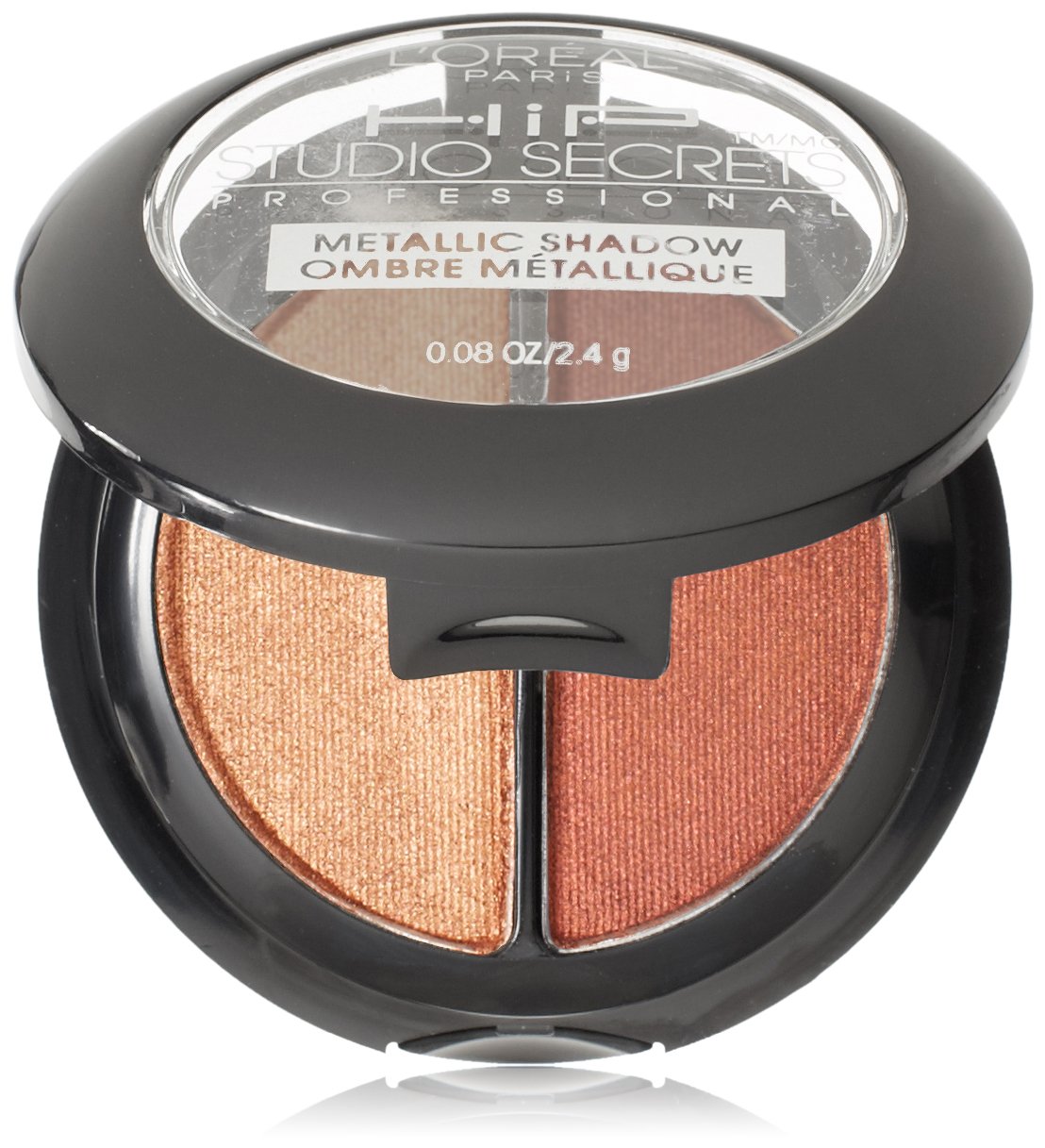 L'Oreal Paris HiP Studio Secrets Professional Metallic Eye Shadow Duos, Charged, 0.08 Ounces