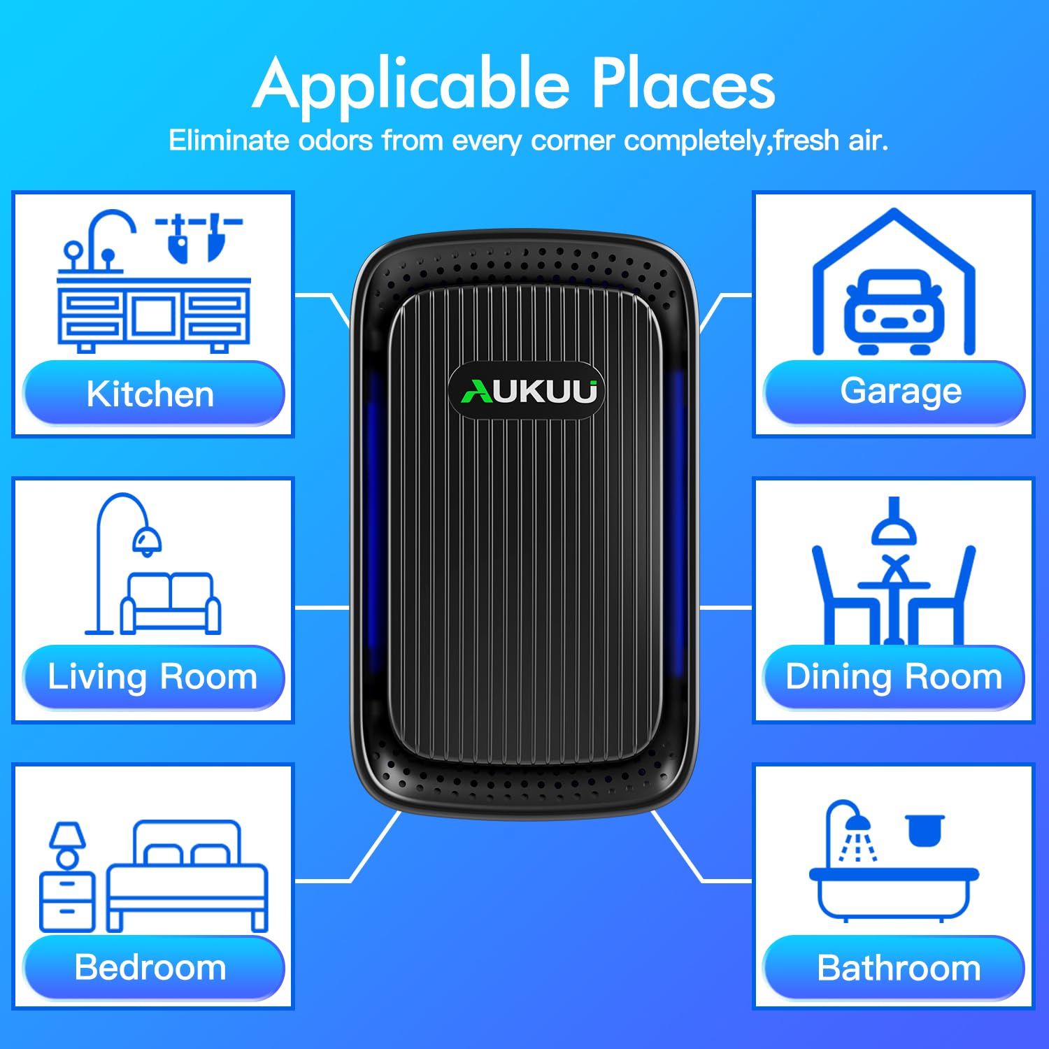 Air Ionizers (4 Pack）- Plug In Negative Ion Air Purifiers - Quiet Air Freshener for Home, Bedroom, Office, Basement - Portable Air Purifier Odor, Smoke, Dust, Pet Smell - Mini Air Cleaner Black