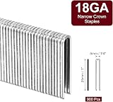 Sourcing Map 18 Gauge Narrow Crown Staples 1/4x1 900 Pcs Galvanized view 2