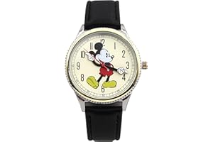 Accutime Mickey Mouse Retro Art Watch Hands Black and Gold Analog Watch
