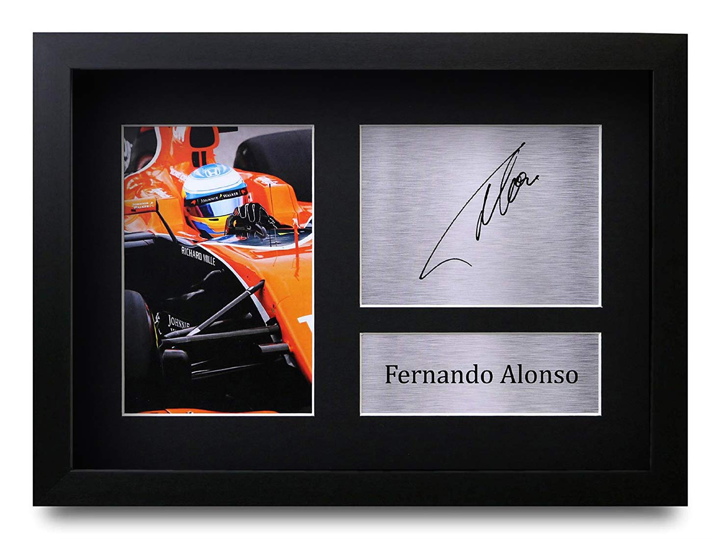 HWC Trading FR Fernando Alonso Gift Signed FRAMED A4 Printed Autograph F1 Formula One Gifts Photo Display — image 1