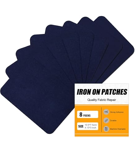 Uxcell Navy Blue Iron-on Fabric Patches For Clothes | 4.9 X 3.7 Inches | Pack Of 6