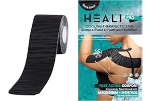 INNOVATIONS BY HEALI Heali Kinesiology Tape with Magnesium and Menthol, 20 Pcs Precut Strips, K Tape Roll, Knees, Physical Therapy Sports Tape for Knees, Joints & Muscles, Water Resistant, Black Zebra