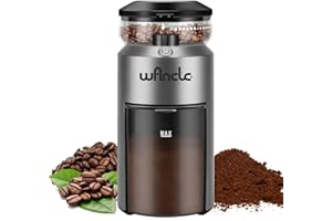 Wancle Coffee Grinder - Electric Burr Coffee Grinder - Adjustable Burr Mill with 28 settings - 12 Cups - Professional Coffee Bean Grinder - Grey