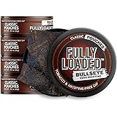Fully Loaded Chew Tobacco and Nicotine Free Classic Bullseye Pouches Signature Flavor, Chewing Alternative-5 Cans
