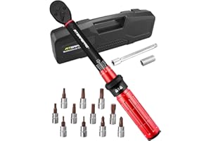 ATsafepro 1/4 Torque Wrench-20-240 in. lb/2.3-27.1 Nm, Inch Pound Torque Wrench for Bike, Bicycle Maintenance, 14 PCS Bike To