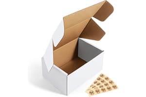 Eupako 6x4x3 Shipping Boxes Small Corrugated Cardboard Box - 25 Pack White Mailing Boxes for Packaging Small Business, Mailer Box