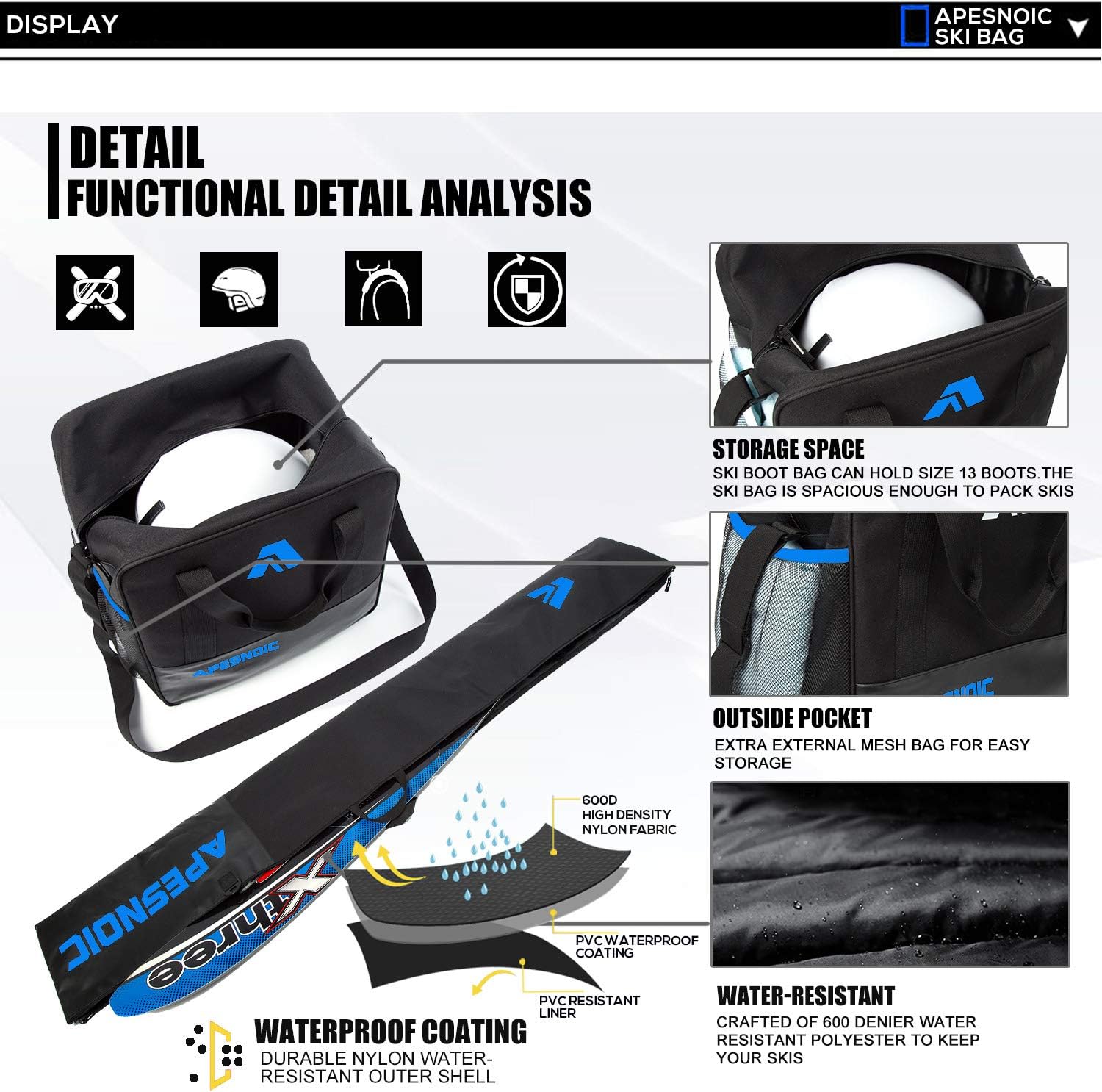 transport ski boot bag