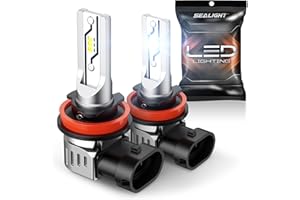SEALIGHT H11 LED Fog Light Bulbs or DRL, 10000LM H8 H9 H16 Fog Lights LED Bulbs 600% Brightness Upgrade, F5 1:1 Size 100% Suc