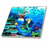 3dRose Mermaid-Ceramic Tile, 6-inch