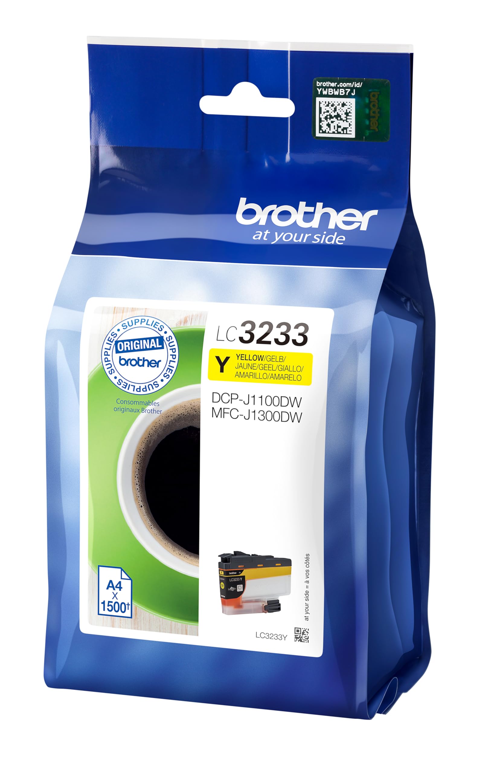 Brother LC-3233Y Inkjet Cartridge, Yellow, Single Pack, Super High Yield, Includes 1 x Inkjet Cartridge, Genuine Supplies