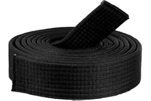 CIATBYYJ Black Double Karate Belt, Solid Rank Martial Arts Belts, Uniform Belt Universal Fit for Judo Karate Taekwondo Wrestling