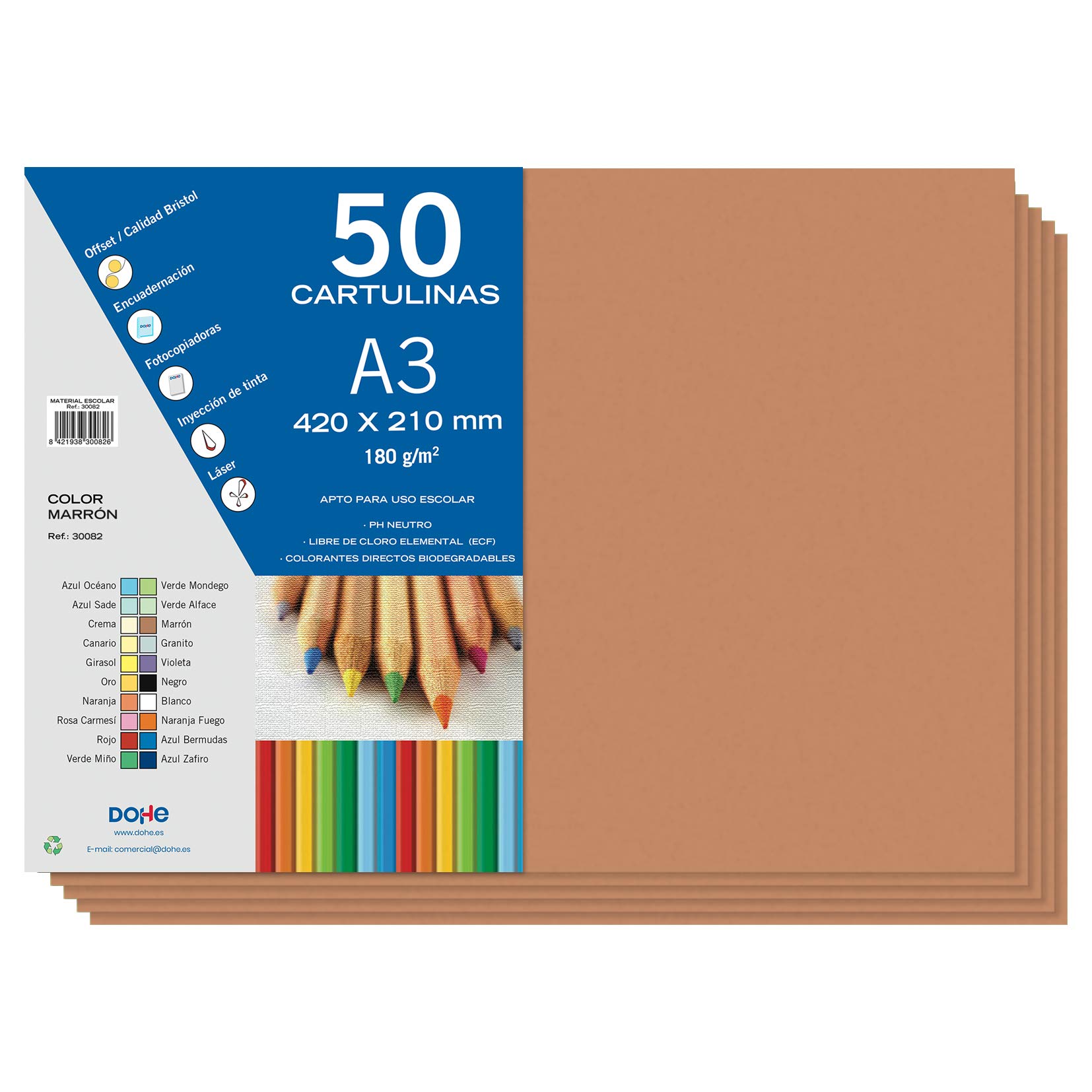 Dohe - Cardboard 50 Sheets in A3 - Brown