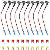 Recoil FT2-10 10 Pack 12V Car Add-a-Circuit Fuse Tap Adapter Mini ATS Blade Fuse Holder with 10pcs 10A, 20A Fuses
