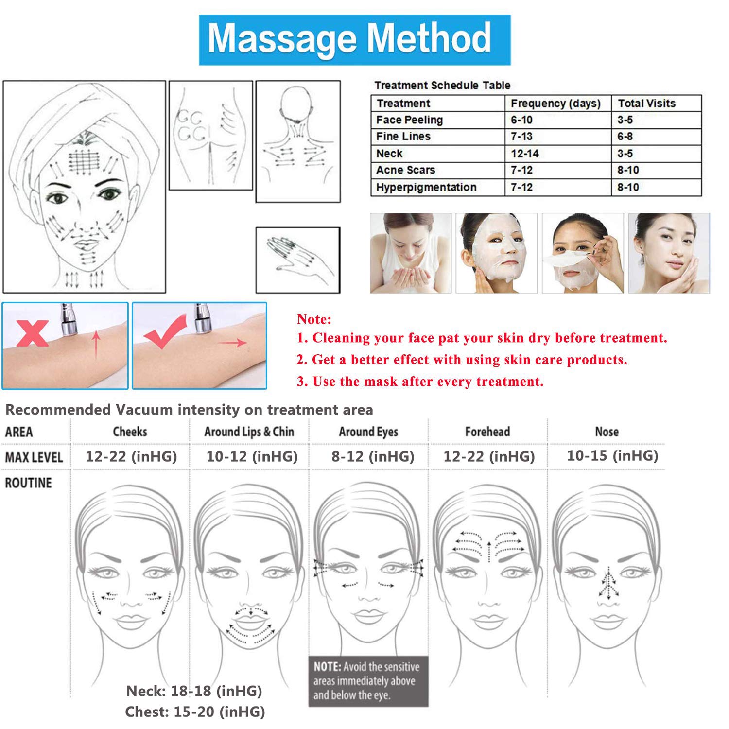 Professional Diamond Microdermabrasion Machine, Beauty Star 65-68cmhg Suction Power Professional Dermabrasion Facial Machine: Beauty