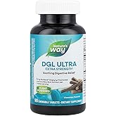 Nature's Way DGL Ultra Extra Strength(1), Premium Licorice Root Extract, Soothing Digestive Relief*, with Gutgard, Vegan & Gluten Free, Chocolate Flavored, 90 Chewable Tablets (Packaging May Vary)