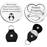 Penguin Gifts for Women Men Stress Relief Pocket Hug Coin Stocking Stuffers for Boys Girls Teens Teenagers Positive Penguin Decorations Teen Boy Girl Stocking Stuffers 14-16 Years Old Cute Keychain