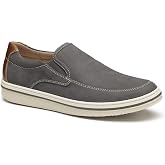 Johnston &amp; Murphy Men's Bowling Embossed Moc Venetian Loafer, Gray Embossed Tumbled Nubuck, 10 M