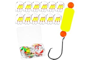 Vipfish Pompano Rig for Surf Fishing - 6 or 12 Pack Pompano Rigs Saltwater for Pompano Bait, Whiting Rigs - Pompano Floats,2/0 Fishing Hooks,Mono line and Crane Swivel Snaps