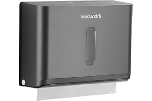 MODUNDRY Paper Towel Dispensers Wall Mount: Multifold Z-Fold Paper Towel Holder, No Drilling Install, Compact Hand Towel Dispenser for Home Bathroom, Restroom, Office, Matte Grey
