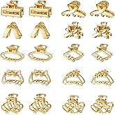 CWJCYTNSN Small Metal Hair Clips, Gold Mini Hair Claw Clips for Thin Thick Hair, Cute Tiny Hair Clips, Strong Hold NonSlip Flower Hair Jaw Clamps for Women Girls