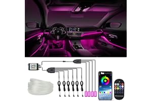 WEBUPAR Car LED Lights Interior Light, 10 in 1 Car Ambient Lighting Kits with 315in Fiber Optic, APP Control, Car Accessories Multicolor RGB Neon Car LED Strip Lights with Music Sync Mode and DIY Mode