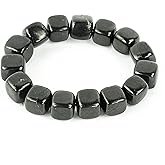 Karelian Heritage Authentic Shungite Stretchy Elastic Bracelet for Men and Women - Natural Black Stone Bracelet for Spiritual Healing