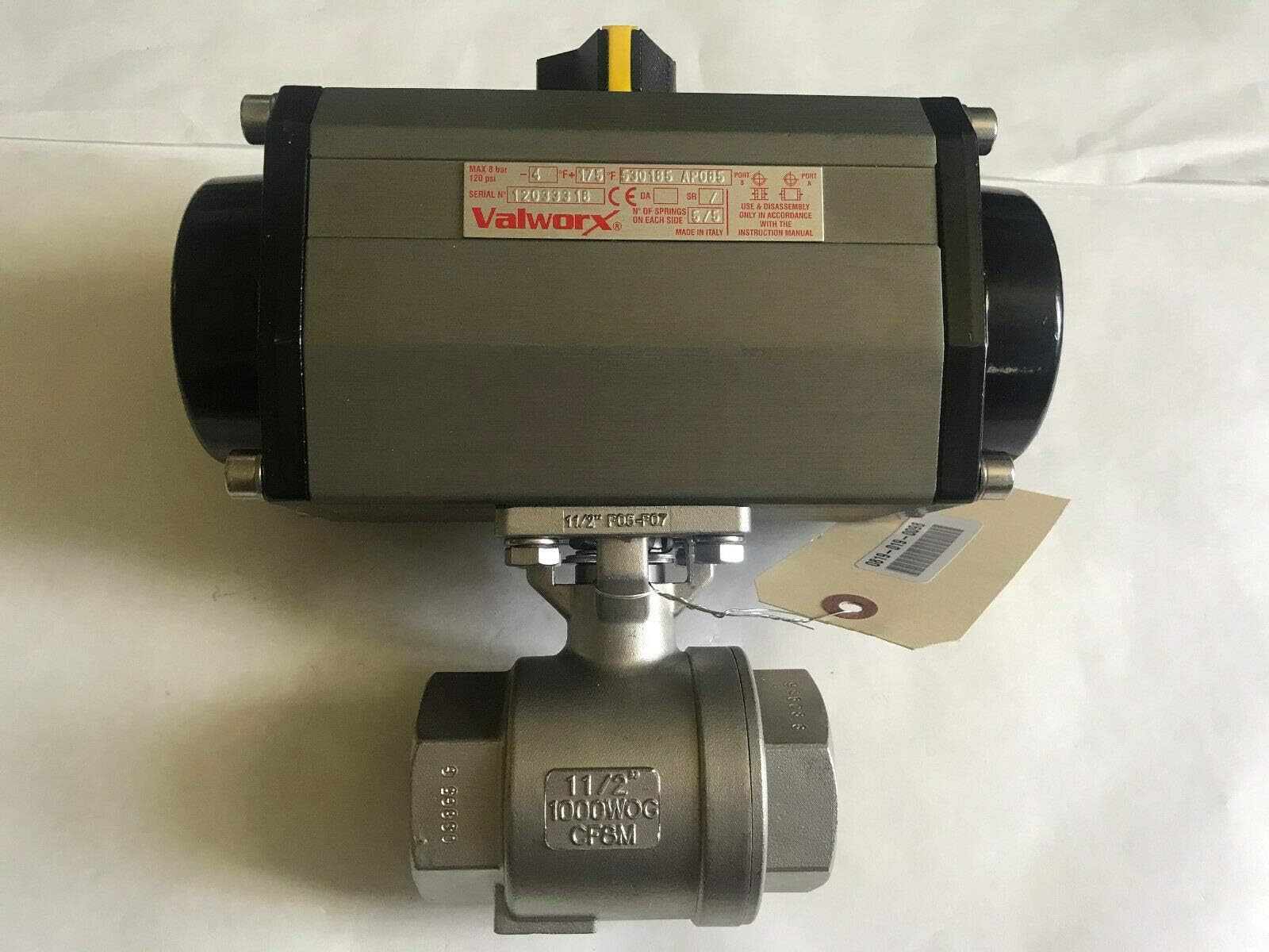 VALWORX 530185 AP085 AIR ACTUATOR, 1 1/2 F05-F07,1-1/2" 1000WOG CF8M,529102A,SK