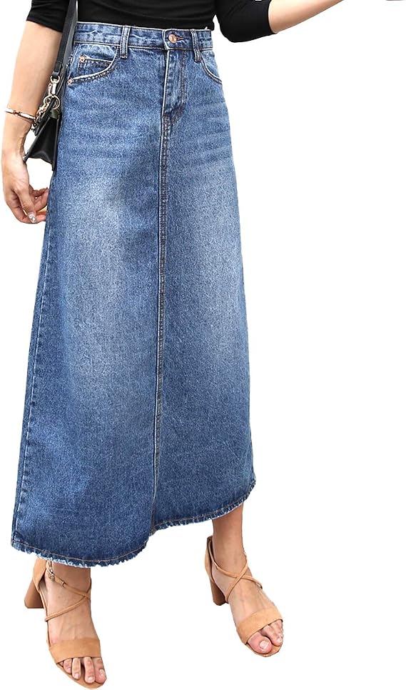Amazon スリーピングシープ Aライン マキシ丈 デニム ロング