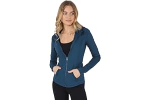 Yogalicious Full-Zip Lightweight Hooded Running Workout Yoga Lux Jacket with Pockets