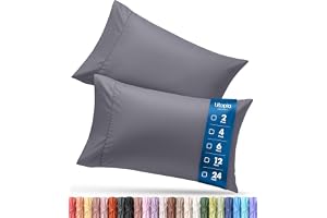Pillow Cases Queen Size Set of 2, Ultra Soft Comfy Pillow Covers, Grey | Comfortable Pillow Sham like Pillowcases with Envelo