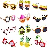Qunonaty Funny Luau Donut Party Sunglasses - 12 Pack Novelty Glasses Tropical Fancy Party Glasses Masks, Funny Photo Booth Props for Summer Themed Party Supplies Pizza Ice Cream Fruit Fun Sunglasses
