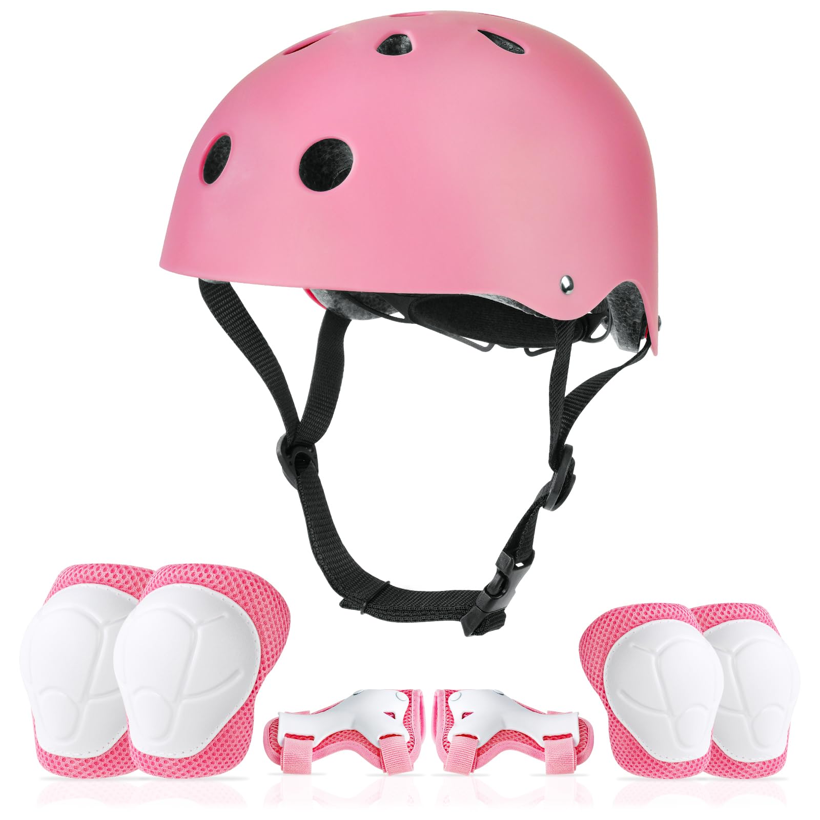 Flintronic Kids Bike Helmet and Pads Set for 2-13 Years, Adjustable Child Helmet with Knee, Elbow Pads and Wrist Guards - 7 in 1 Children Protective Gear for Outdoor Sports