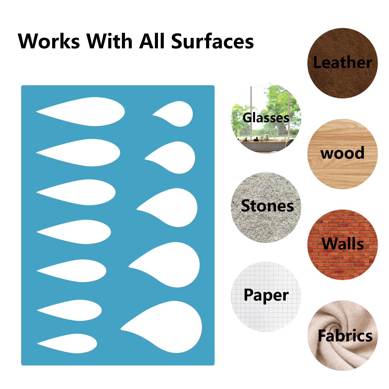 GORGECRAFT 2 Styles Leather Earrings Making Jewelry Shape Template Teardrops Reusable Plastic Cutouts Cutting Stencil Lapidary Templates for Tear Drop Bracelets Making Jewelry DIY Crafts 5”x3.5”