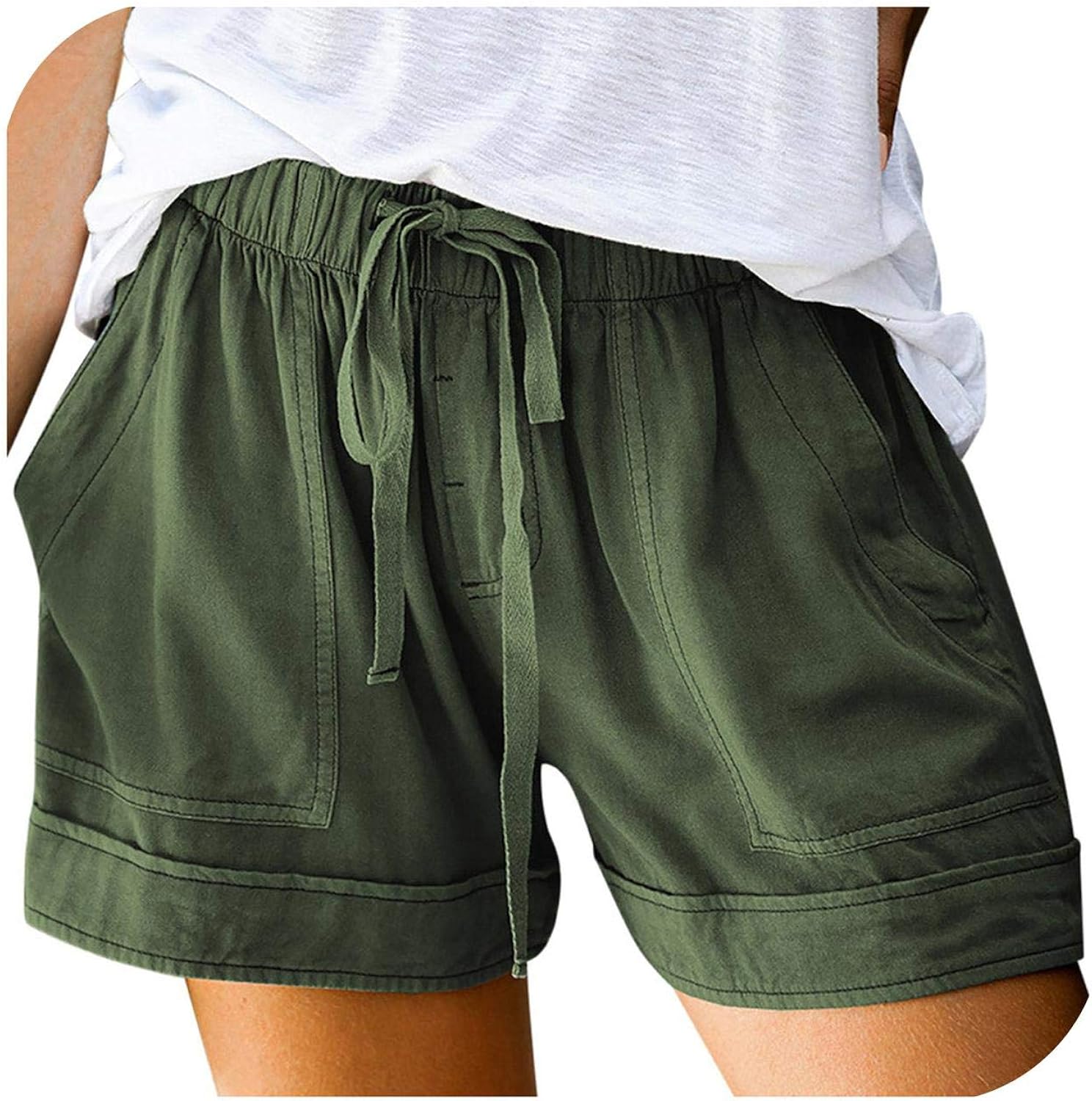 Pants Hot Summer Womens Shorts Plus Size High Waist Casual Cotton