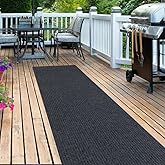 LITA Hallway Runner Rug Double Gray Stripe with PVC Backing, Non-Slip Waterproof, Washable Outdoor Indoor Carpet for Floor, Entryway, Kitchen, Laundry, Balcony, Garage, 2' x 6'