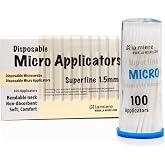 1.5mm White 400pcs Dental Micro Applicators Brushes Fine, Disposable Microswabs Superfine