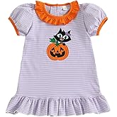 Mieeyali Toddler Little Girls Dresses Bow Casual Sundress Gingham Puff Short Sleeve Ruffle Collared Summer Dress