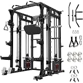 RitFit Buffalo Smith Machine with Steel Weight Stack, Home Gym Power Cage | 2x3 Steel Power Cage, Aluminum Cable Crossover &amp; LAT Pulldown, Selectorized Weight Stack