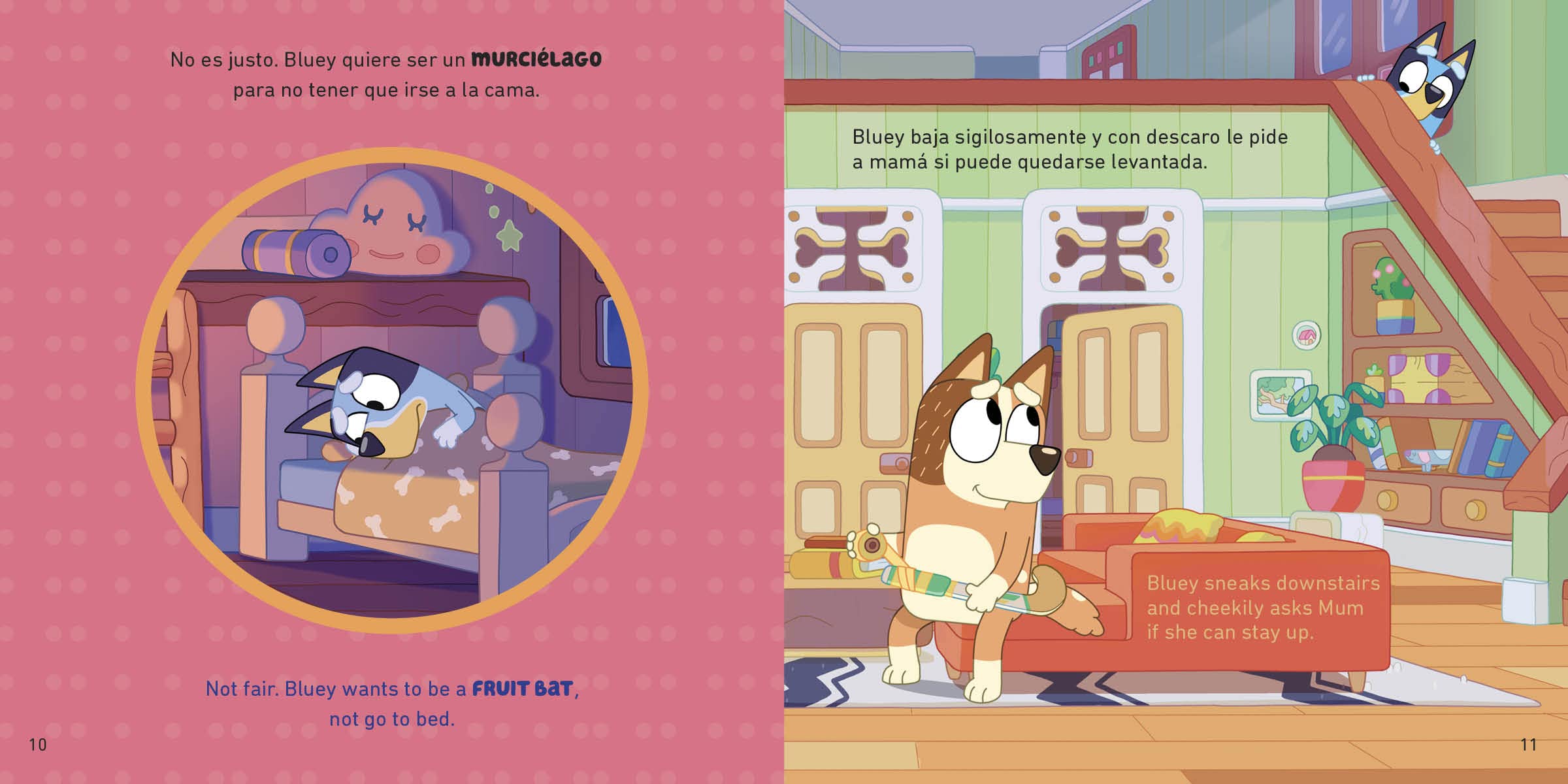 Bluey: Good Night, Fruit Bat/Buenas noches, murciélago: Un libro bilingüe