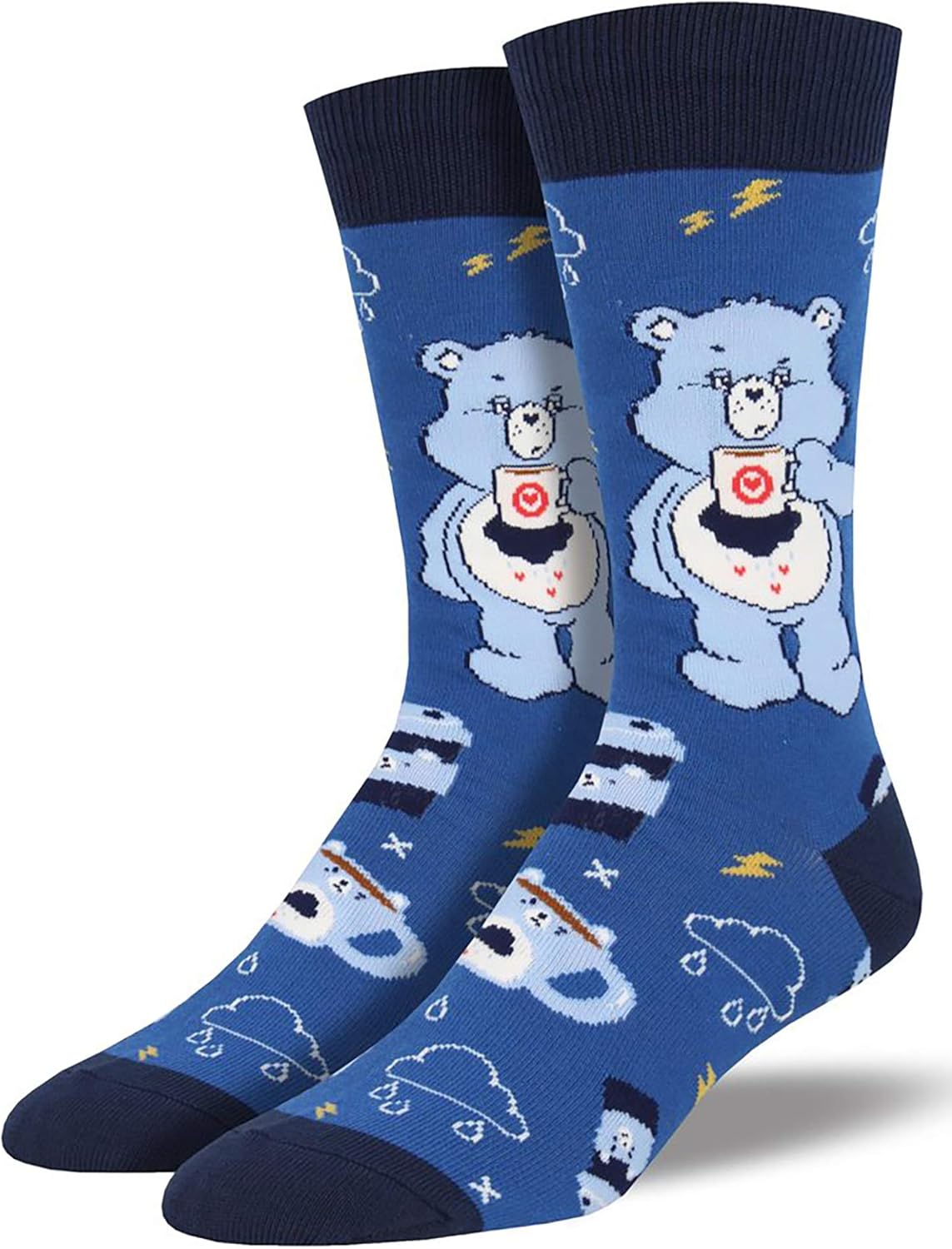 Socksmith Men's More Coffee Less Grumpy Care Bears Novelty Socks, Black: Shoes